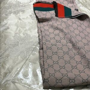 Designer Pink and Green Patterned Scarf